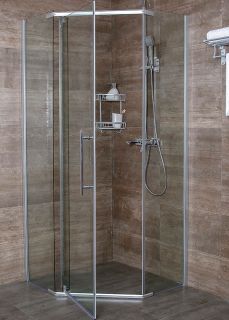 Душевой уголок Erlit Comfort ER10109V-C4 (900x900x2000) пятиугольное, тонированное